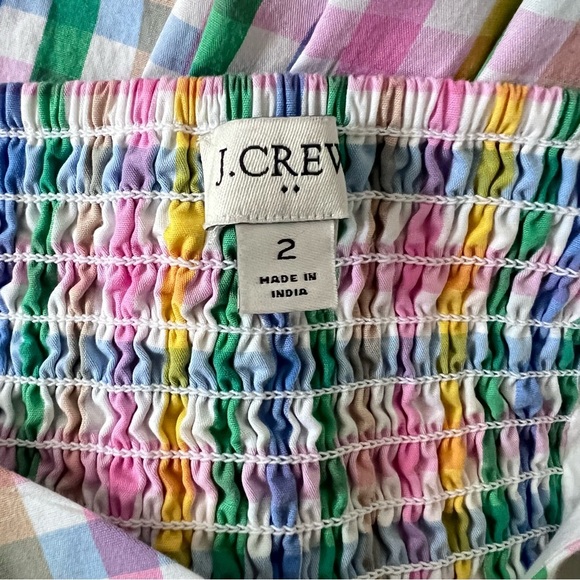 J. Crew Pastel Colors Gingham Print Maxi Dress Size 2 - Picture 9 of 12